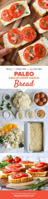 Paleo Cauliflower Garlic Bread | Paleo, Grain Free, Gluten Free