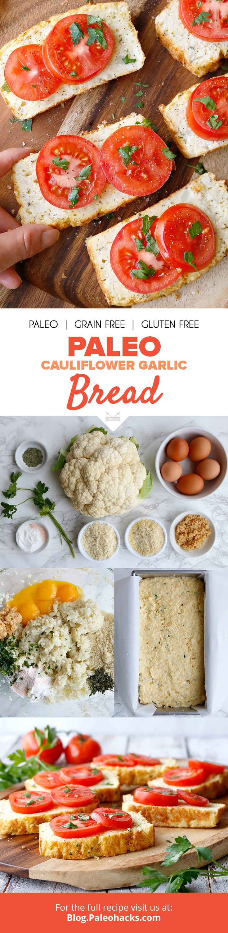 Slice up this fluffy, herb-rich garlic bread made from whipped eggs and healthy cauliflower.