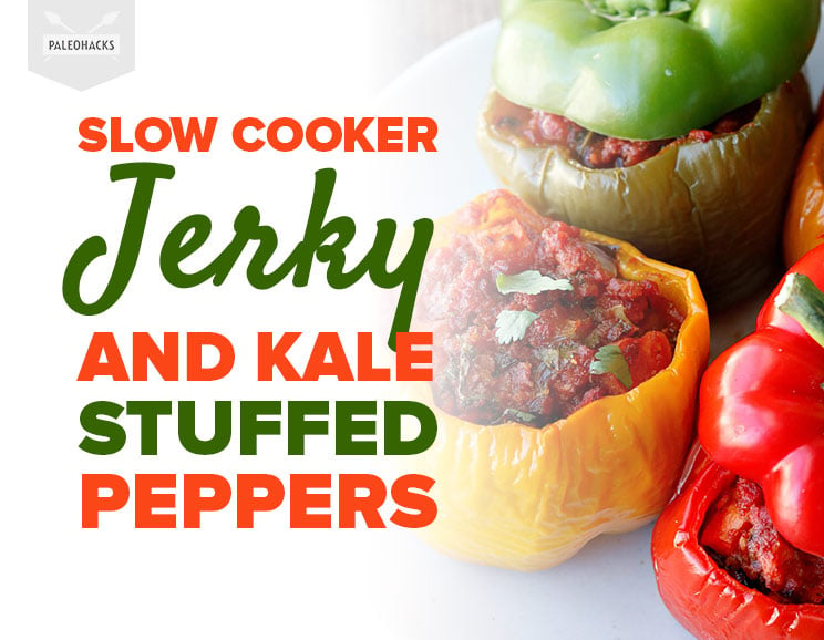 Slow Cooker Jerky and Kale Stuffed Peppers 1