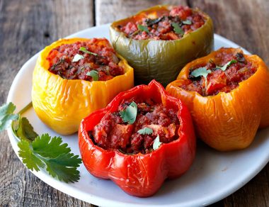 Slow Cooker Jerky and Kale Stuffed Peppers 2
