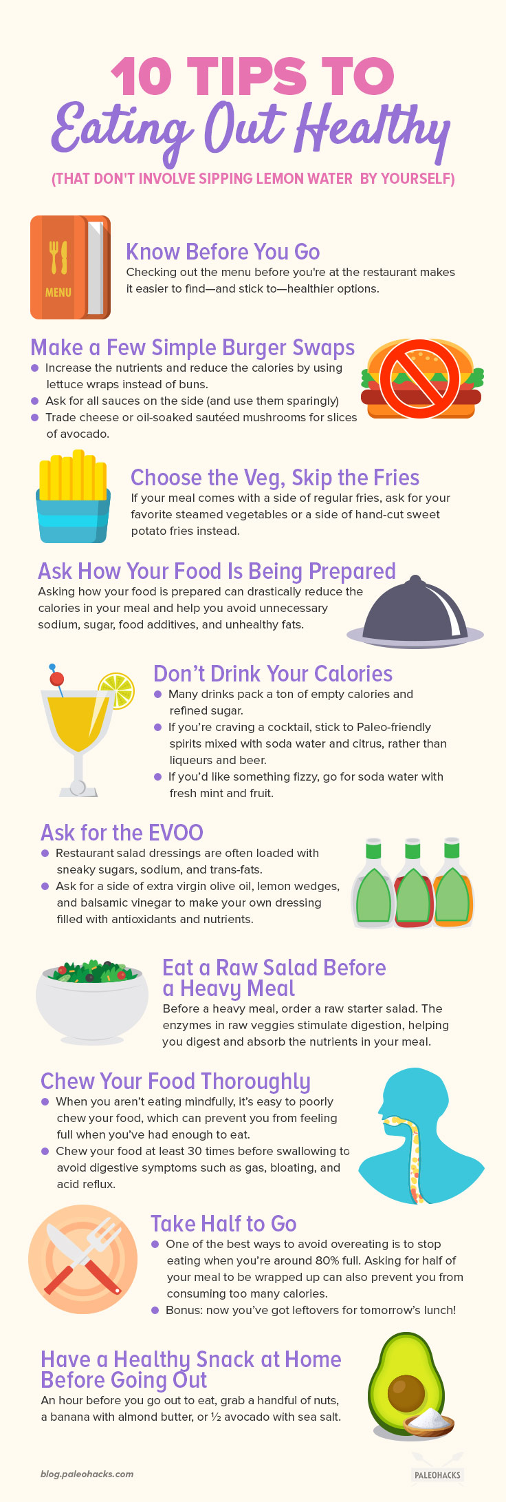 Sure it’s trickier to stay healthy at restaurants. Stick to these easy tips so you can enjoy dining out while sticking to your health goals.