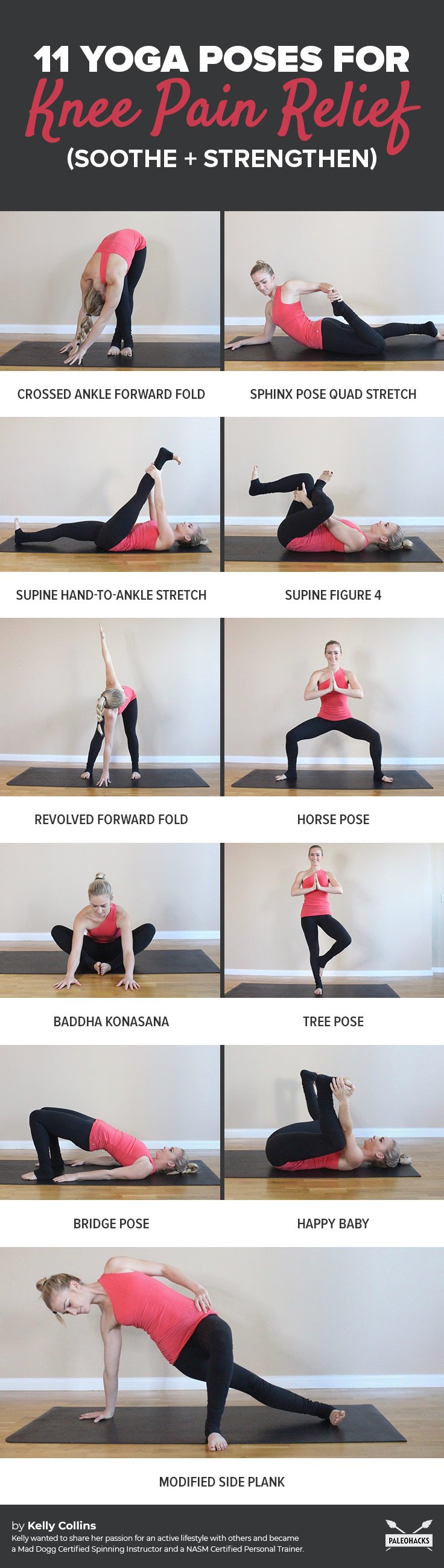 Suffering from achy, painful knees? Try these soothing yoga poses to strengthen your knees and melt away pain.