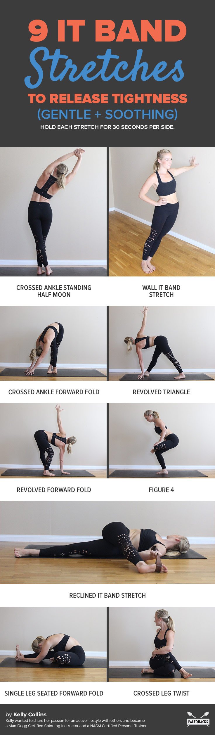 Suffering from painful IT bands? Try these soothing stretches to relieve tight IT bands and balance the muscles around them.