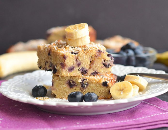Blueberry Oatmeal Breakfast Cake Paleo, Grain Free, Gluten Free