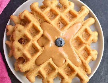 Start your morning with a batch of these fluffy, sugar-free Keto Waffles with creamy cashew butter.