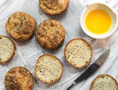 Toast up these keto buns for a fluffy snack or hearty side dish. They’re low-carb, full of protein, and ready in just 30 minutes.