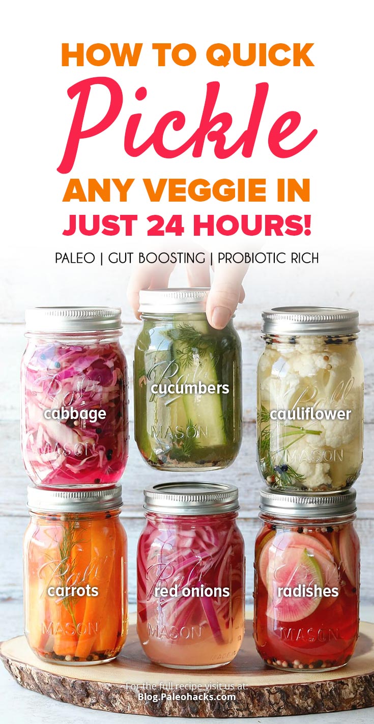 Quick pickle your favorite veggies in just 24 hours for gut-boosting, tangy snacks at your fingertips.