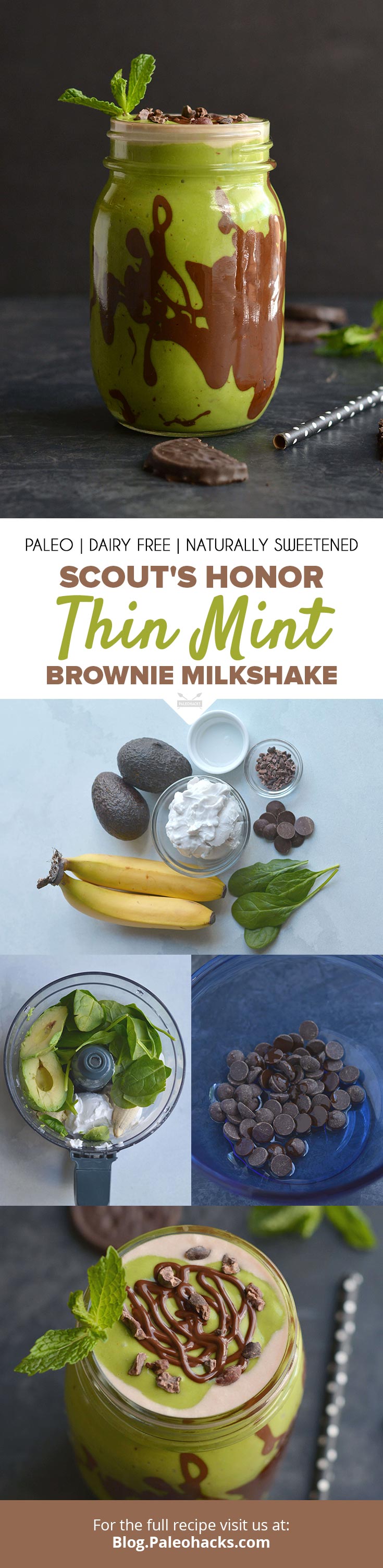Stick your straw in this Thin Mint Brownie Milkshake that tastes just like the cookie - Scout’s Honor.