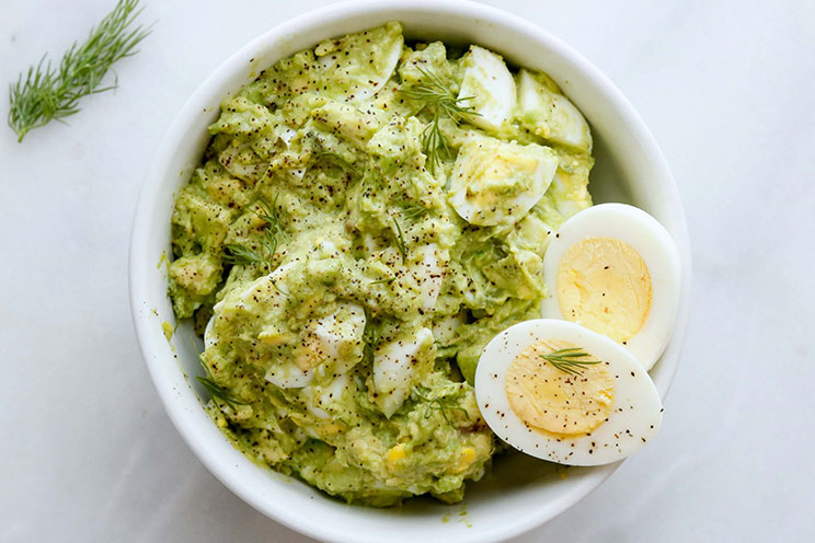 Swap the mayo for creamy avocado in this keto egg salad bursting with essential antioxidants. It makes for a satisfying lunch or post-workout snack.