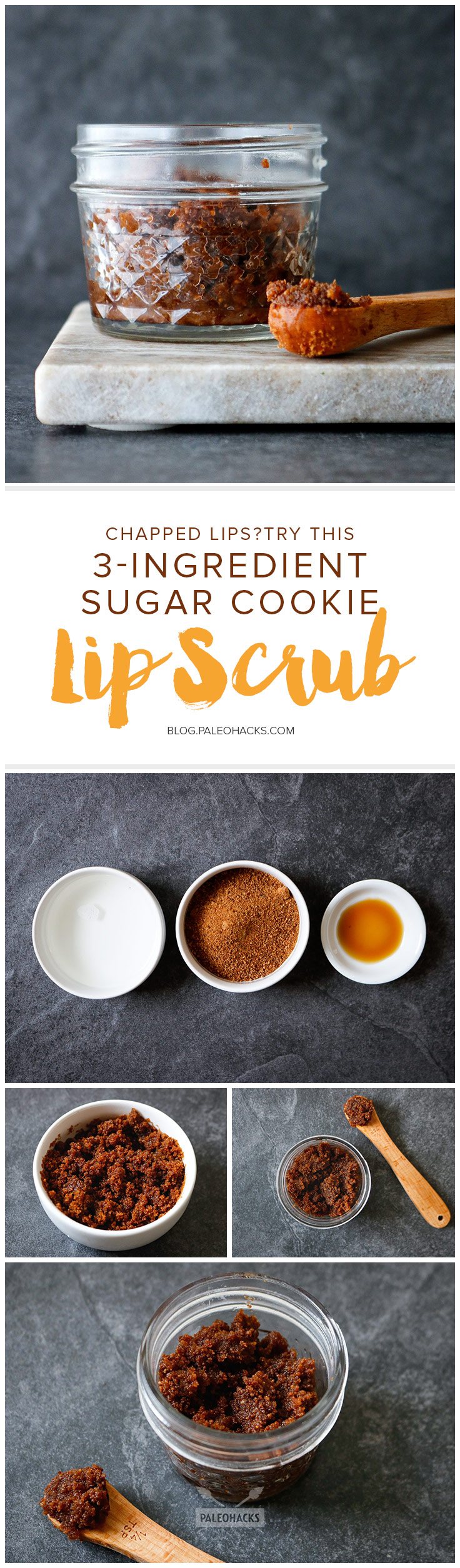 Exfoliate your lips with this hydrating Sugar Cookie Lip Scrub made with lipid-rich coconut oil.