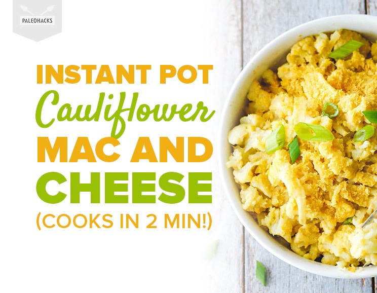 Cook up this Instant Pot Cauliflower Mac and Cheese in just two minutes. No need for multiple pots and pans with this recipe.