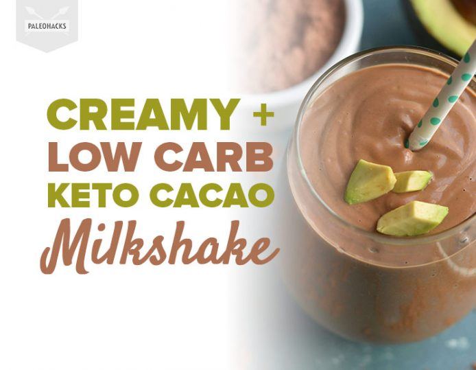 Creamy + Low Carb Keto Cacao Milkshake Paleo, Keto, Dairy Free
