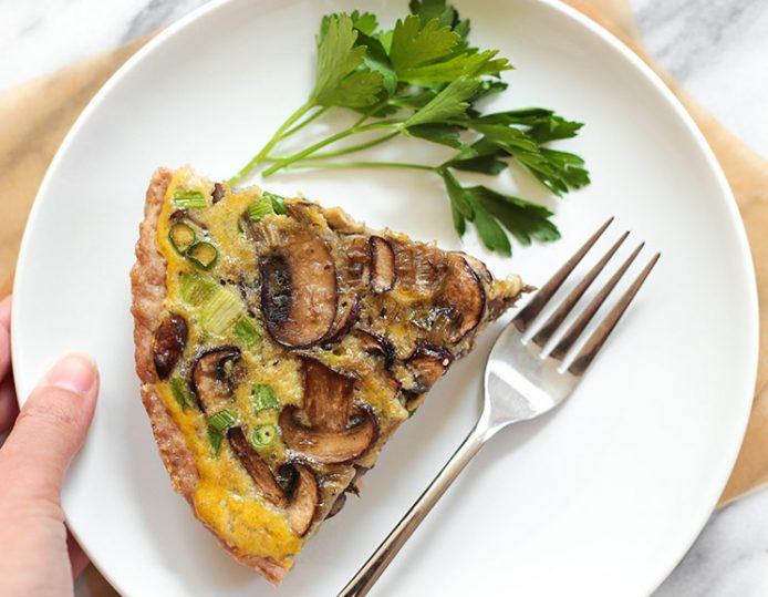 Low Carb Keto Quiche with Pork Crust Paleo, Dairy Free, Keto