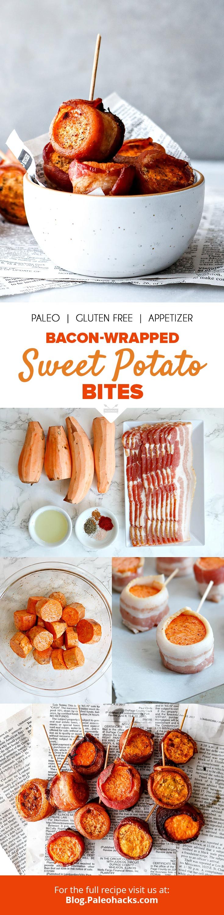 Gear up for game day with these two-ingredient Sweet Potato Bacon Bites you can serve up as scrumptious appetizers.