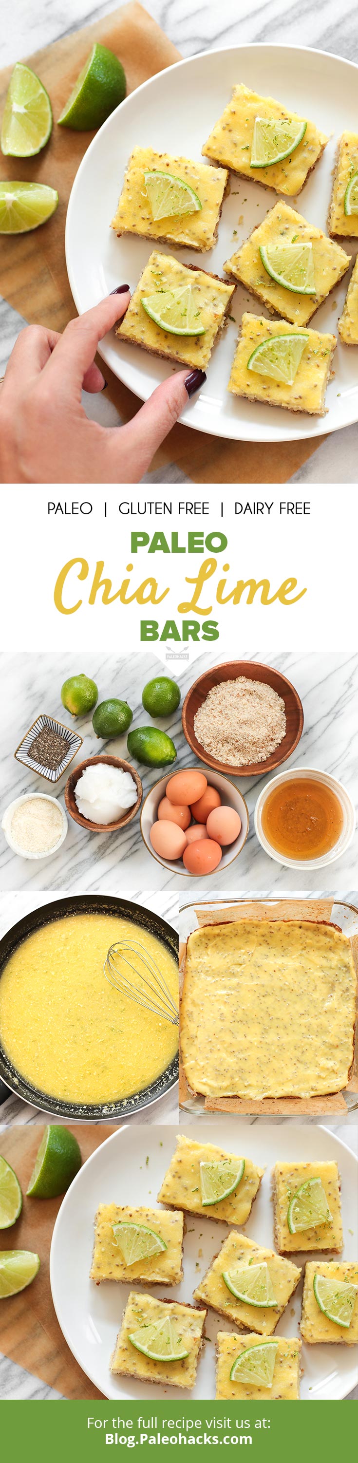 Serve up these bite-sized Chia Lime Bars for a refreshing, healthier-for-you dessert. Tropical and sweet, this dessert is going to be your new summertime favorite.