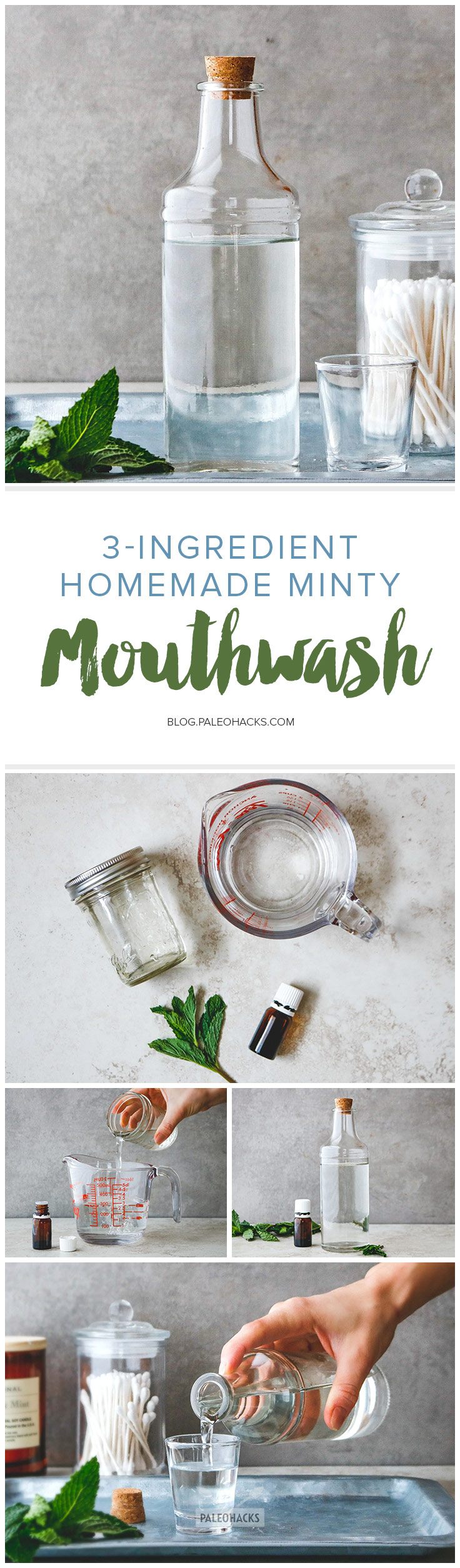 Give store-bought brands the boot with this natural homemade Minty Mouthwash. Bad breath doesn't stand a chance with this natural recipe.