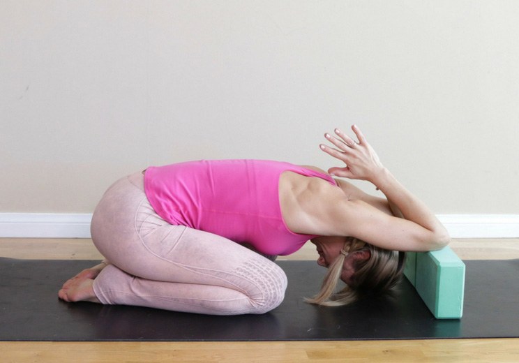 yoga block for neck pain