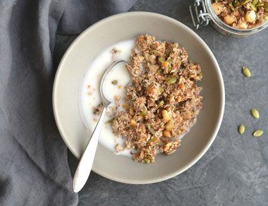 Dig into this Keto Granola packed with energy-boosting vitamins and healthy fats. This Paleo-friendly granola is a snack you can munch on throughout the day.