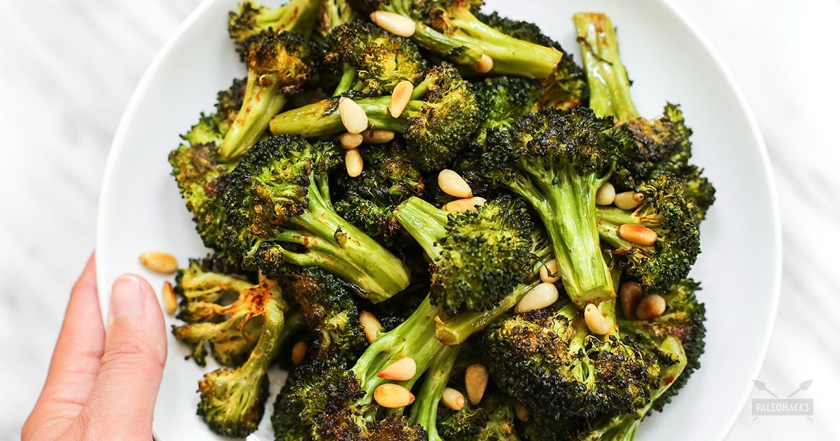 Roasted Broccoli with Toasted Pine Nuts (the best broccoli recipe ever!)