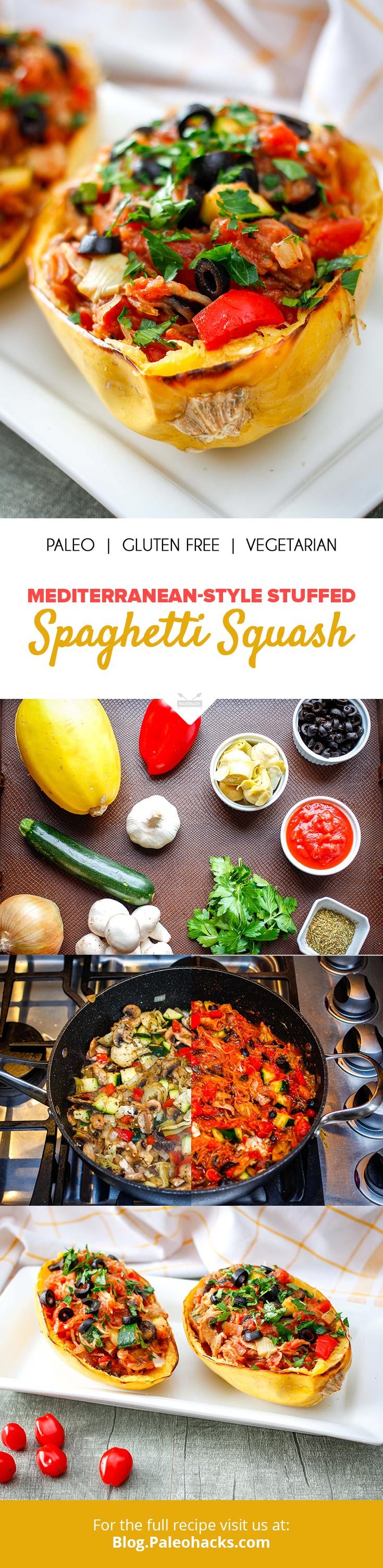Cook up a delicious Mediterranean-inspired meal you can eat right in the squash - no extra dishes necessary. Say hello to your new favorite recipe.