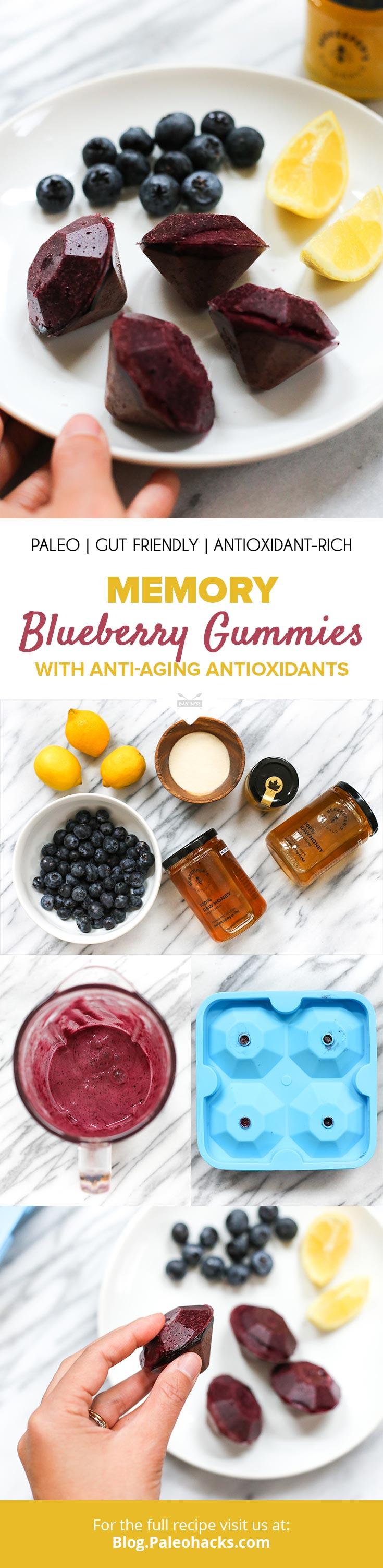 Give your brain a boost with these all-natural Memory Blueberry Gummies made with antioxidant-rich raw honey.