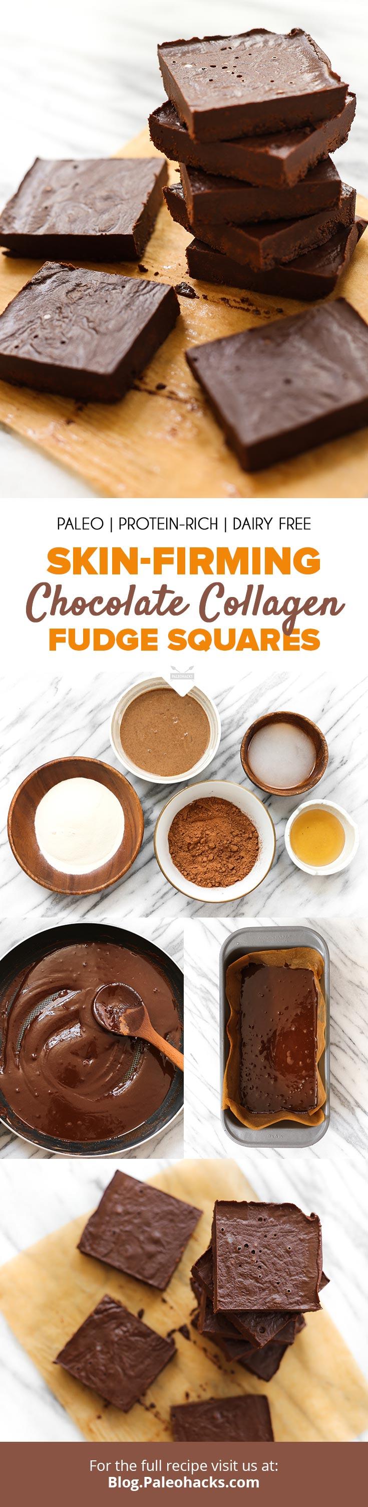 Have your chocolate and eat it too, with these skin-firming Chocolate Collagen Fudge Squares.
