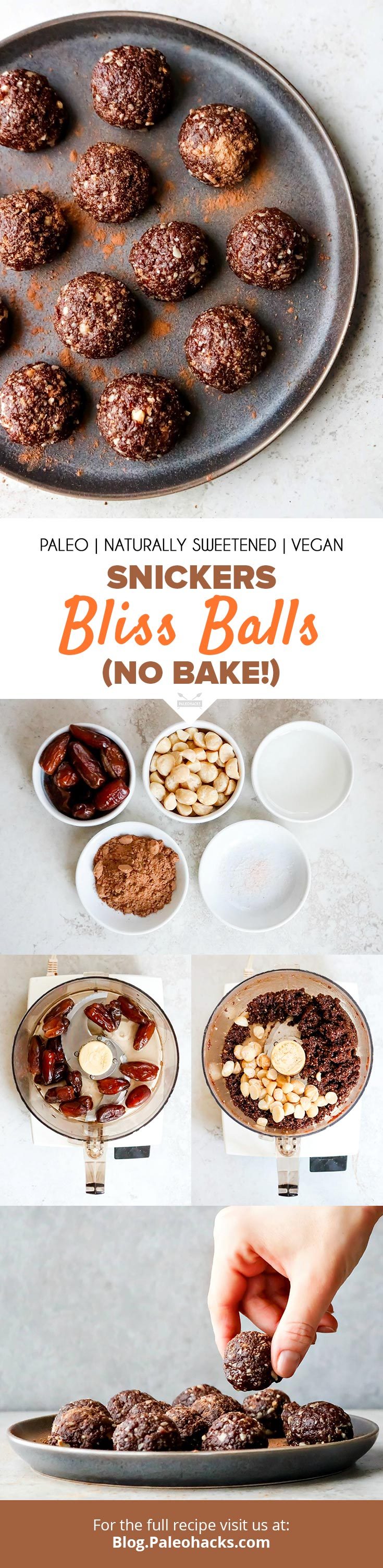 Recreate your favorite childhood candy bars (sans the sugar crash) with these no-bake Snicker Bliss Balls in just 25 minutes.