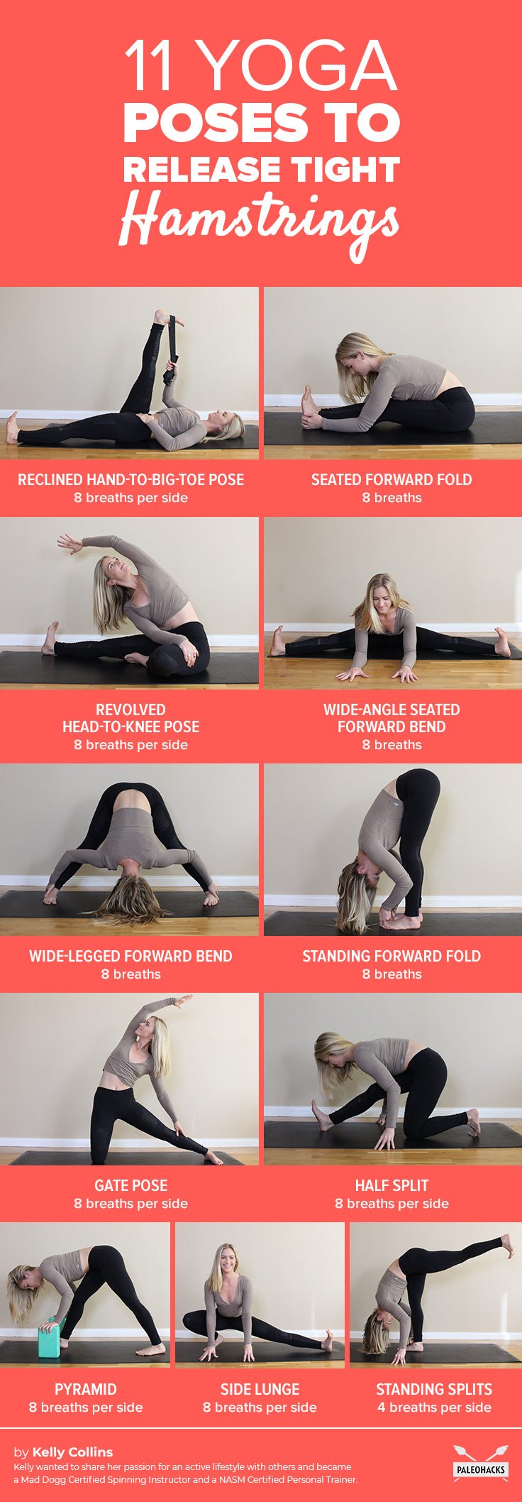 If you spend all day sitting, chances are you’ve experienced pain in your legs. Try these yoga poses to help release tight hamstrings.