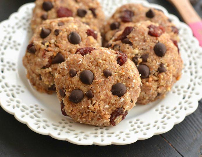 Dark Chocolate Cranberry 'Oat' Cookies Paleo, Gluten Free, Grain Free