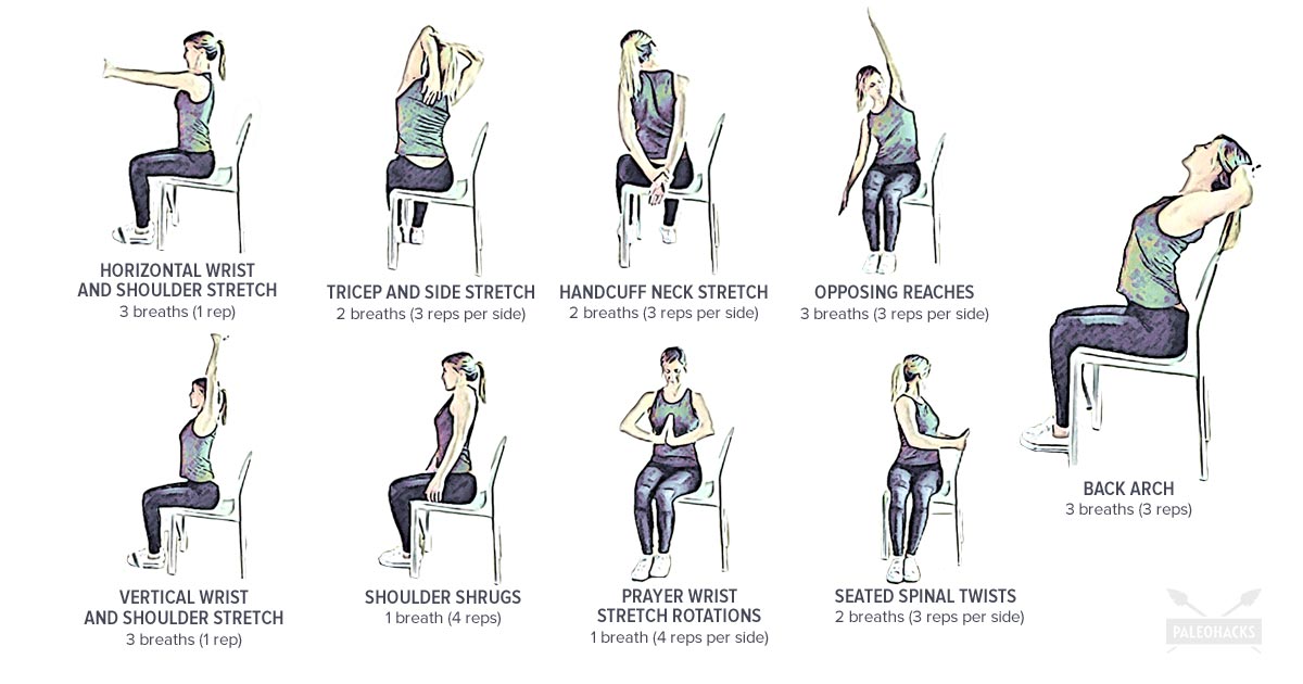 9 Seated Stretches To Release Neck Back Pain Gentle Soothing