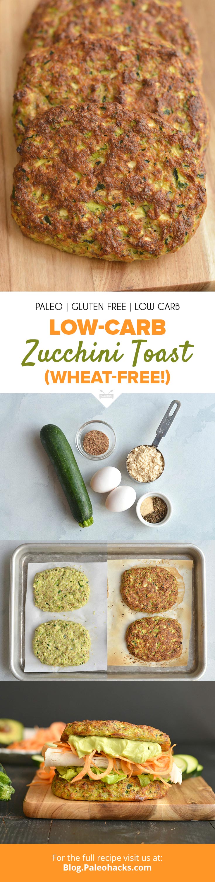 This Low-Carb Zucchini Toast is thick, delicious and takes less than 40 minutes to make. Fold it, fill it, or finish it with your favorite spread.