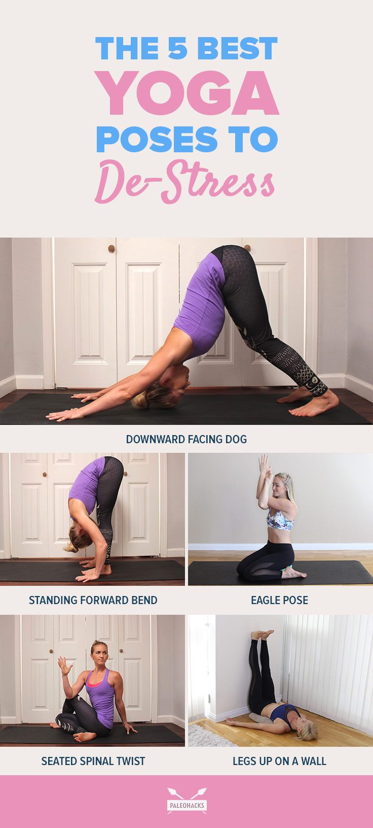 5 Yoga Poses To Help You De Stress Easy Gentle Calming