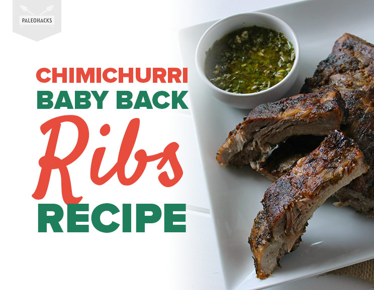 These baby back ribs are marinated in a fresh chimichurri sauce and slow roasted for fall-off-the-bone tender meat.