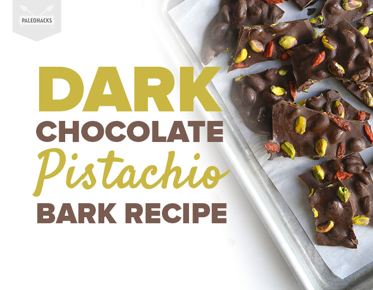 Boost your energy with this Dark Chocolate Bark made with roasted pistachios and goji berries for a treat that’s equal parts sweet and salty.