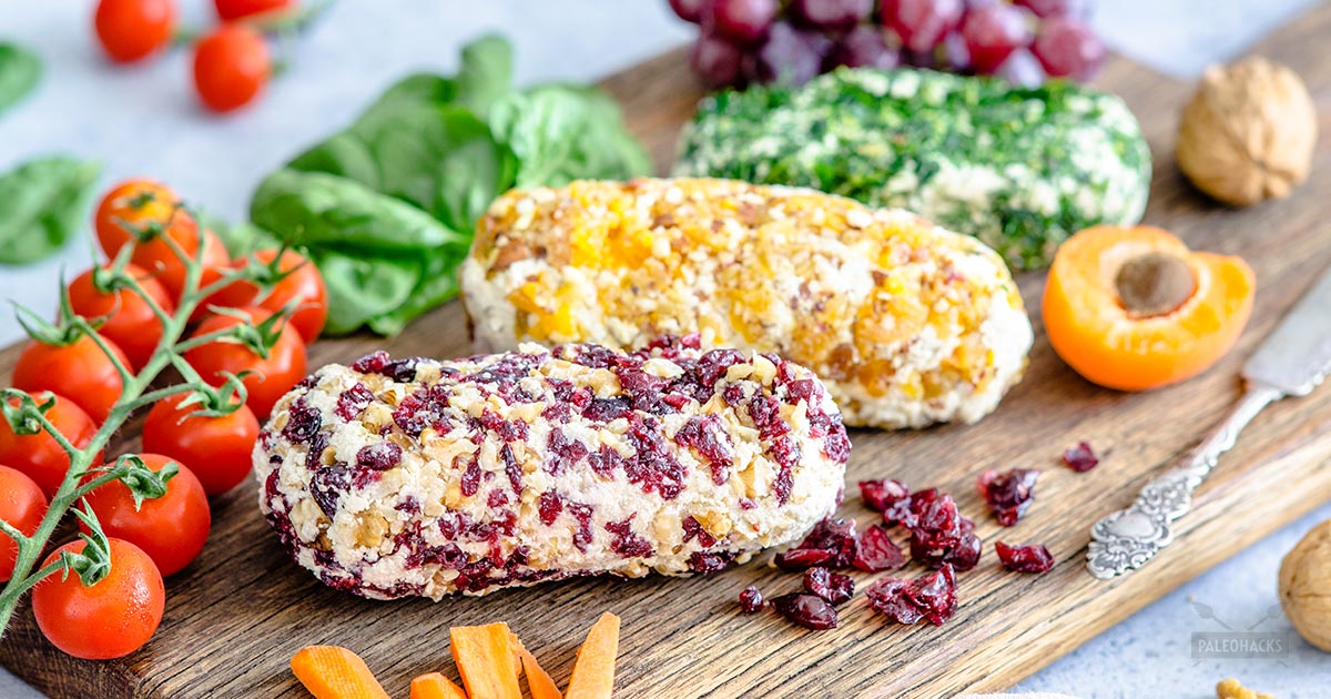 Homemade Cashew Cheese Logs, 3 Ways Paleo, Dairy Free, Vegetarian