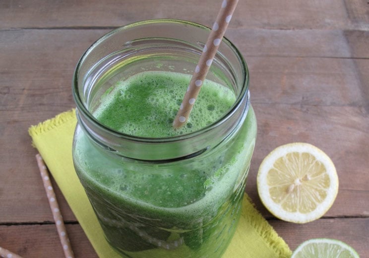 Cucumber, kale and a bunch of other brightly flavored fruits and veggies, give this detox smoothie its distinct flavor.