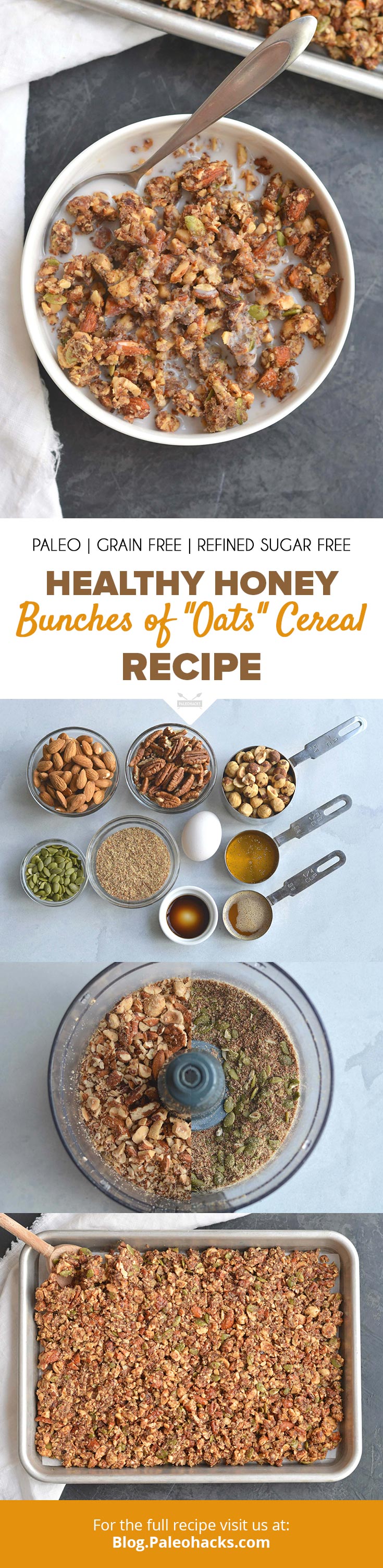 Crunch into a bowl of gluten-free Honey Bunches of ‘Oats’ with roasted nuts, seeds, and sweet honey vanilla.