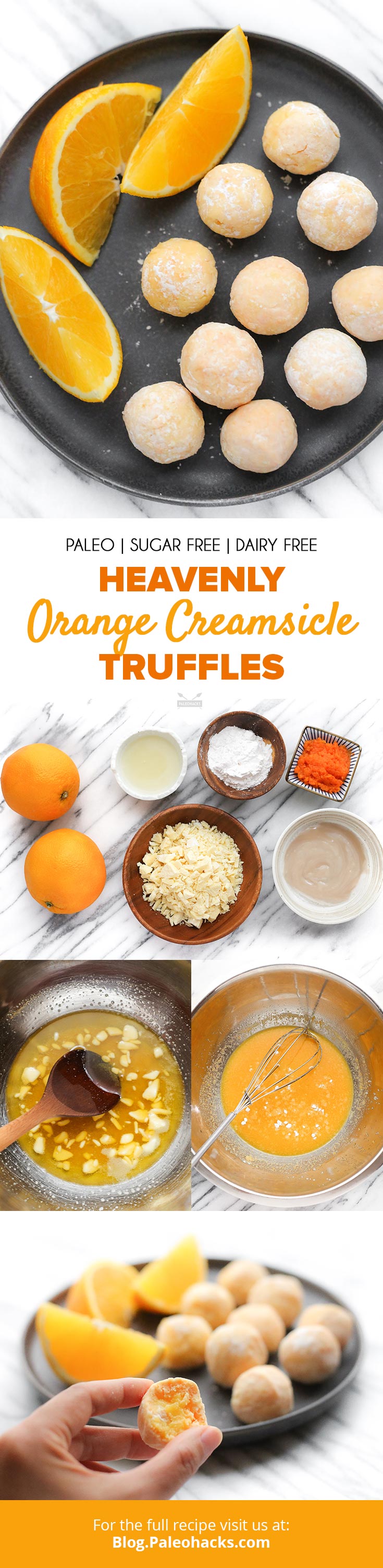 Enjoy a burst of creamy citrus bliss in one big beautiful bite. Made with a creamy filling and zesty oranges, these truffles are melt-in-your-mouth delicious.