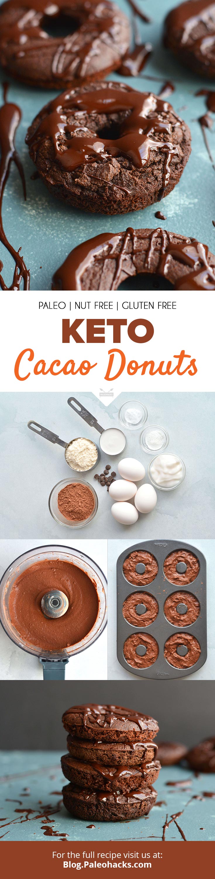 Satisfy your morning chocolate cravings with these uber-rich Keto Cacao Donuts. Enjoy everything you love about chocolate donuts, now in keto form.