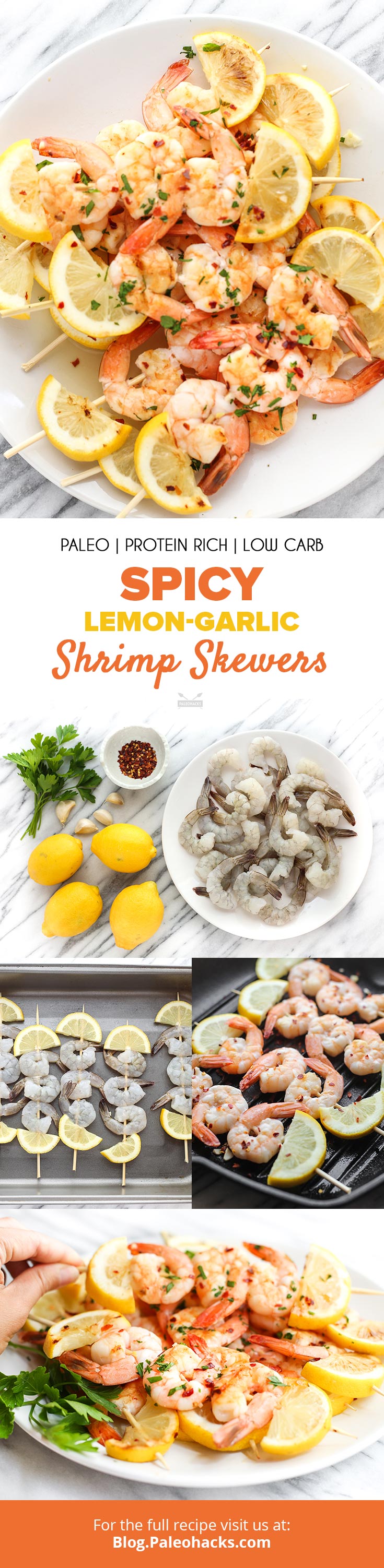 Grill up these mouthwatering Spicy Lemon-Garlic Shrimp Skewers for your next cookout. Your backyard BBQ isn't complete without em'.