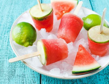 Beat the heat this summer with these frozen Watermelon Lime Pops. Skip the ice cream truck and make these sweet n’ tangy popsicles instead.