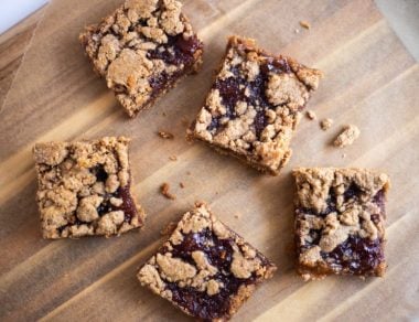 Upgrade your peanut butter sandwich to these gluten-free Almond Butter and Jelly Dessert Bars. It's almond butter and jelly time!