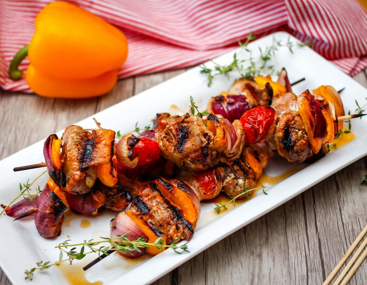 Satisfy your taste buds with tender chicken wrapped in savory bacon and balsamic marinade. Can you smell that smoky sweet flavor?