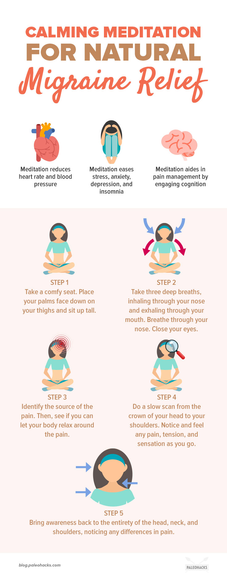 If you suffer from throbbing migraines, try this mindfulness meditation that guides you through a full body scan and cleansing breaths to help you release your pain.