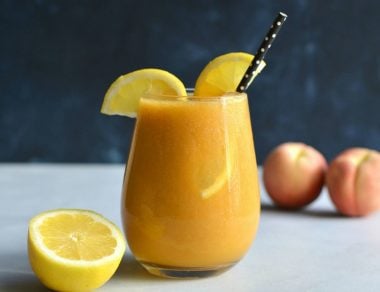 Stay hydrated and refreshed with this frothy Peachy Keen Iced Tea. Peaches, lemons, and coconut water come together for an incredibly light drink.