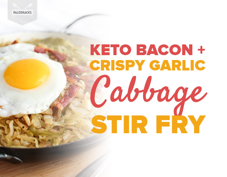 Stir-fry Crispy Bacon and Garlic Cabbage for a keto recipe worth making again and again. BRB, currently swooning over this recipe!