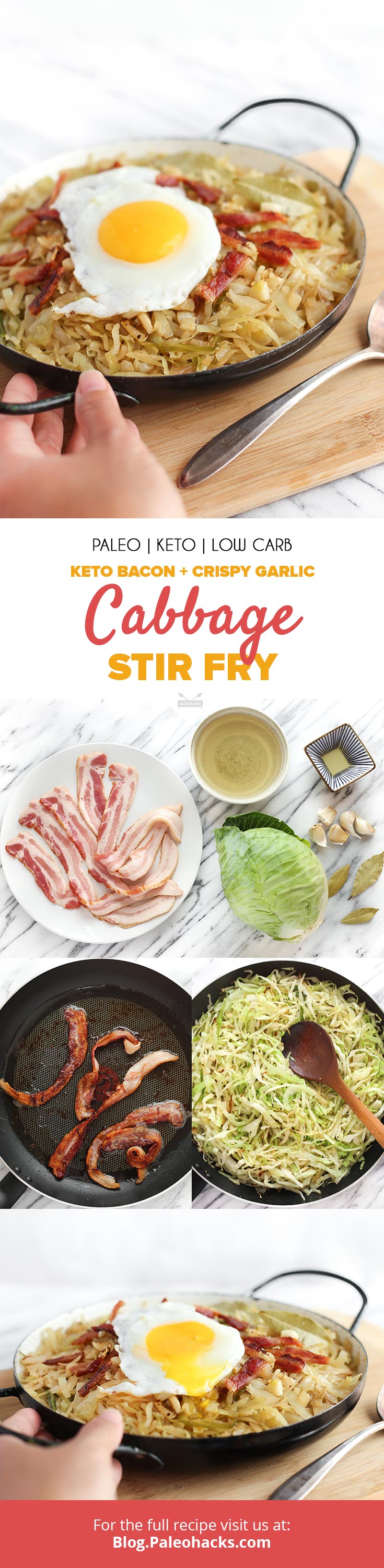 Stir-fry Crispy Bacon and Garlic Cabbage for a keto recipe worth making again and again. BRB, currently swooning over this recipe!