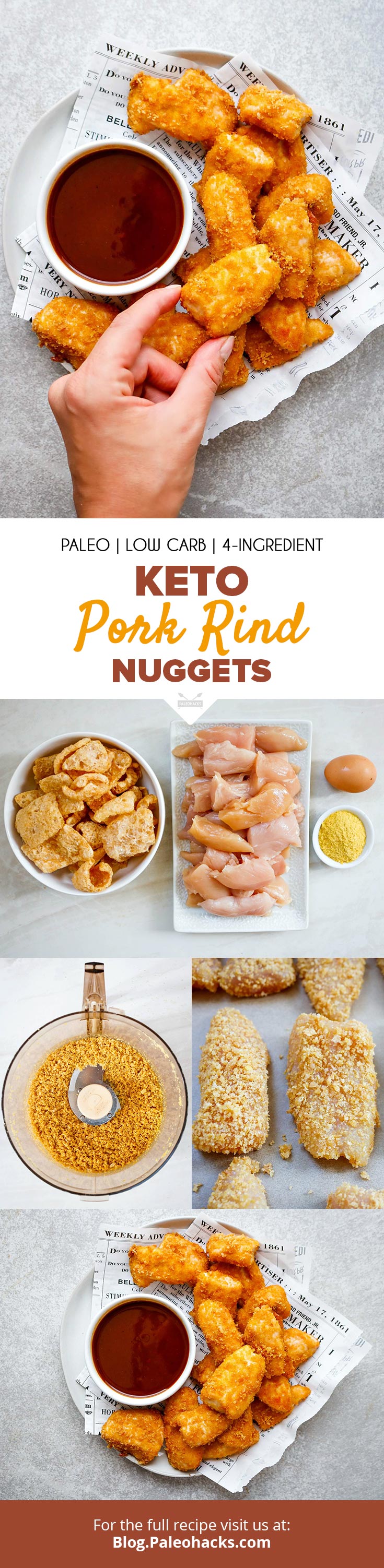 Bake up these Keto Chicken Nuggets Coated in Pork Rinds for a low-carb, gluten-free, and nut-free snack. Make as many batches as you want, we won't judge!