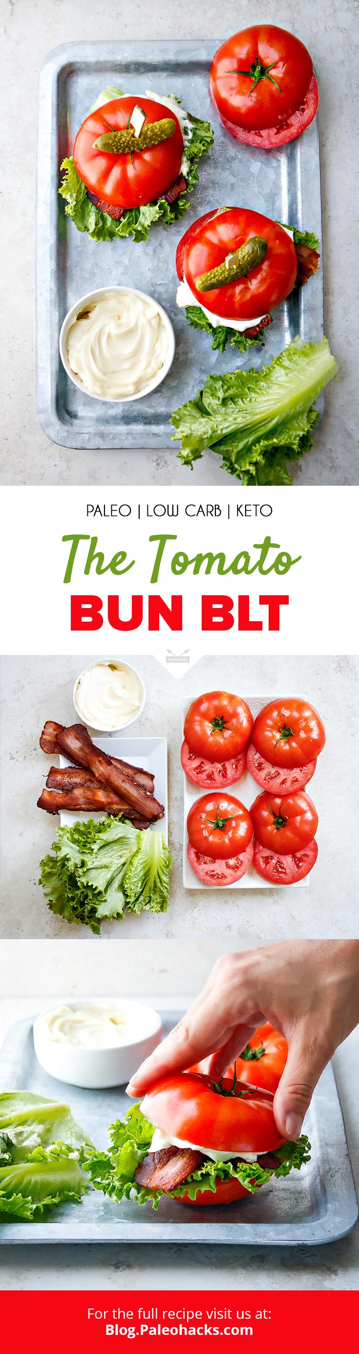 Ditch the bread and swap your buns with juicy tomatoes in this fresh take on a BLT. Same great taste, way more nutrients.