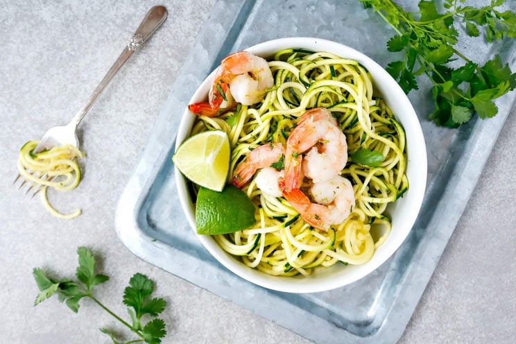 Add a refreshing twist to your pasta salad with chilled Zucchini Noodles and Coconut Lime Shrimp. It's a gluten-free answer to the pasta you crave!